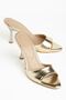 Zri̇n-716 Gold Patent Leather Pointed Toe Heeled Slippers 9 cm - 5