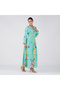 Mint Green Multi Floral V-Neck Casual Dress - 3