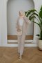 Women's Embroidery and Pearl Embellished Linen Kimono Set - 3