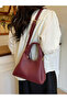 Alina Burgundy Soft Textured Hand and Shoulder Bag with Removable Strap - 4