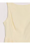 Yellow U-Neck Corset Dress with Waist Belt - 6