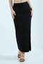 Women's Ottoman Fabric High Waist Slit Long Skirt - 2