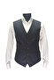 Men's V-Neck Vest Navy Blue Checked 54113 - 3