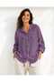 Women's Mesh Detailed Sequined Star Figured Seasonal Jacket Shirt