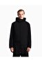 Men's Bird and Goose down Filled Regular Cut Hooded Long Sleeve Black Jacket