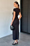 Black Women's Lycra Basic Dress - 4
