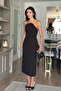 Black U-Neck Dress with Slit on the Back - 8581 - 6