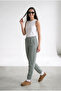 Women's Light Smoked 3-Thread Fleece-Lined Elastic Leg Jogger Cotton Sweatpants - 3