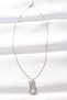 316L Steel Silver Color Zircon Stone Heart Bow Necklace - 2