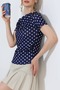Women's Micro Digital Gathered Detailed Asymmetrical Collar Blouse - 7