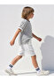 Boy's Relaxed Fit 2-Piece Shorts Set Ecru and Black Linen - 4