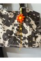 Orange Daisy Bag Charm – Handmade Drawstring Bag Ornament & Keychain Accessory