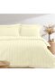 Cotton Striped Single Size Duvet Cover 140x200 cm Cream, 300 Thread Count