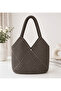 🖤   Velora Black Glittery Hand Knitted Cross Patterned Paper String Shoulder Bag - 2