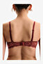 Women Pop Up Lace Bordeaux Strapless Wired Padded Bra - 2
