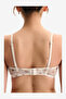 Women Lotus Mesh Cream/Pink Strapless Wired Bra - 2