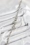 Brass Zircon Stone Heart Detailed Flower Model Silver Color Women's Bracelet - 2