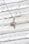 316l steel silver color zircon stone pole star model women necklace - 2