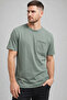 Men's Textured Combed Cotton - Pocketed - Crew Neck T-Shirt - 2