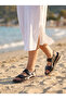 Genuine Leather Unisex Orthopedic Sandals Black Soft Sole Velcro Comfort Summer Casual Slippers - 2