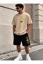 Oversize T-Shirt Black Shorts Set Casual Sports Combination Summer 2-Piece Set Never Give up Printed