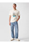 Vizyon New Season White Crew Neck Bodrum Printed Combed Cotton Men's T-Shirt - 2