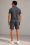 Comfortable Model Soft Textured Modal Fabric Polo Collar Regular Fit Shirt Shorts Bottom Top Two-Piece Set - 5