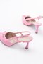 Zri̇n-2300 Premium Pink Patent Leather Daily Open-Back Bow Heeled Shoes 9 cm - 6