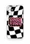 Samsung A24 Compatible Black Good Vibes Patterned Silicone Case - 2