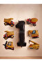 Set of 6 Mini Construction Themed Foil Balloons - Construction Machinery Birthday Decoration