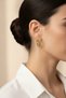 Yellow Color Stone Hoop Earrings Women's Bijouterie Stylish and Modern Design - 2