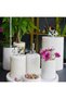 7 Piece Real Marble Coral Bathroom Set White Silver