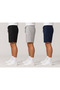 Men's Relaxed Fit Shorts 3-Pack Black Gray Navy Blue - 2
