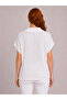 Women's White Relaxed Fit Knitwear Short Sleeve T-Shirt - 2
