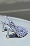 Milano White Black Polka Dot Pointed Toe Slingback Stylish High Heels - 2