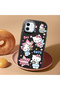 iPhone 11 Compatible Case with Camera Protector Black Silicone Couple Phone Case with Kitty Pattern - 2