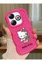 Infinix Hot 40I Compatible Case Camera Protector Red Silicone Couple Phone Case Kitty Pattern