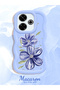 Redmi 13X Compatible Case Camera Protector Blue Silicone Couple Phone Case Floral Pattern - 2