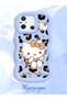 Redmi 11A Compatible Case Camera Protector Blue Silicone Couple Phone Case Kitty Pattern - 2