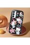 Samsung Galaxy M15 Compatible Case Camera Protector Black Silicone Couple Phone Case Kitty Pattern - 2