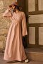 Self-Belted Linen Dress Powder - 7