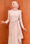 Powder Waist Detailed Stoned Evening Dress - 2