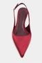 Rovia Burgundy Satin Pointed Toe Thin Heeled Women's Shoes - 6