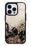 iPhone 14 Pro Golden Leopard Bow Design Glossy Phone Case