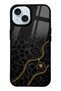 iPhone 15 Black Panther Gold Design Glossy Phone Case