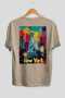 New York Beige Oversize Country City Back Printed Unisex T-Shirt 100% Cotton Premium