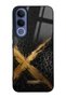 Vivo V70 Fe Golden Leopard X Design Glossy Phone Case