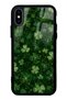 iPhone X Emerald Lucky Clover Design Glossy Phone Case