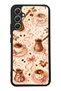 Samsung A34 Glossy Phone Case with Blush Coffee Bow Design