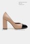 Emily Ten Matte Black Toe Detailed Closed Back Thick Heeled Women's Shoes - 2